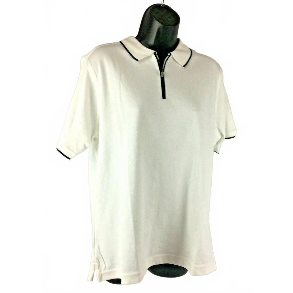 NEW ANTIGUA APPAREL women's quarter zip up shirt in white